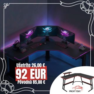 🖥️ Vytvor si dokonalé herné kráľovstvo! Rohový herný stôl BG02 Black je ideálny pre každého hráča, študenta alebo home...