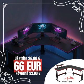 🖥️🔥 MAXIMÁLNY PRIESTOR PRE TVOJE HRY AJ PRÁCU! Herný rohový stôl GAMEWOLF BG02 Black je ideálne riešenie, ak chceš mať...